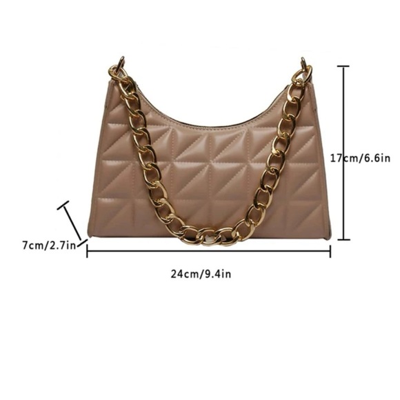 Boho vegan leather quilted shoulder bag
